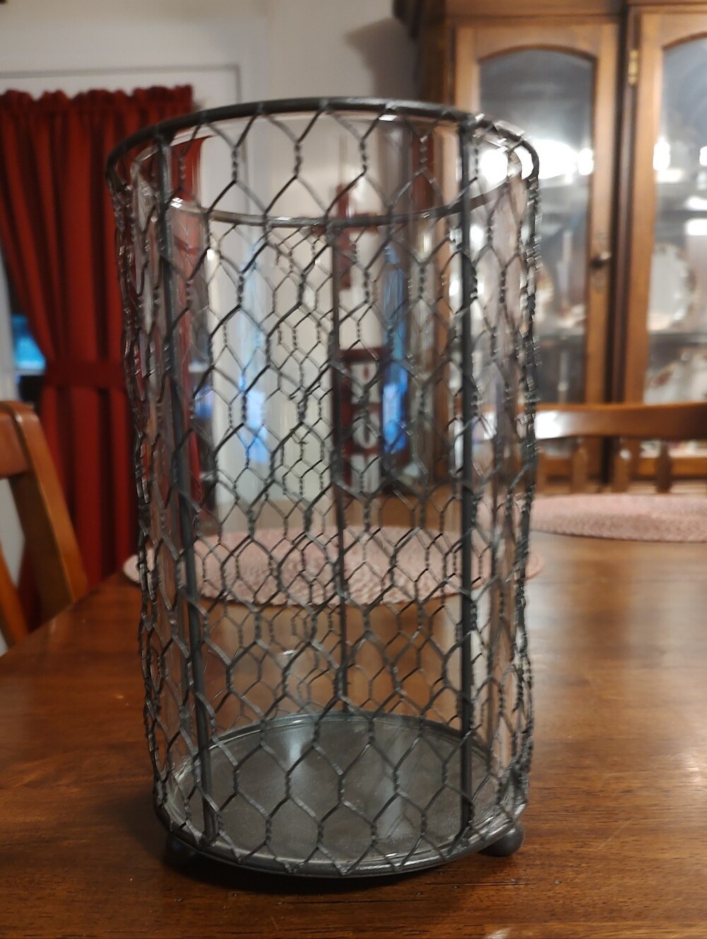 Decorative Chicken Wire Mesh Cylinder - Black